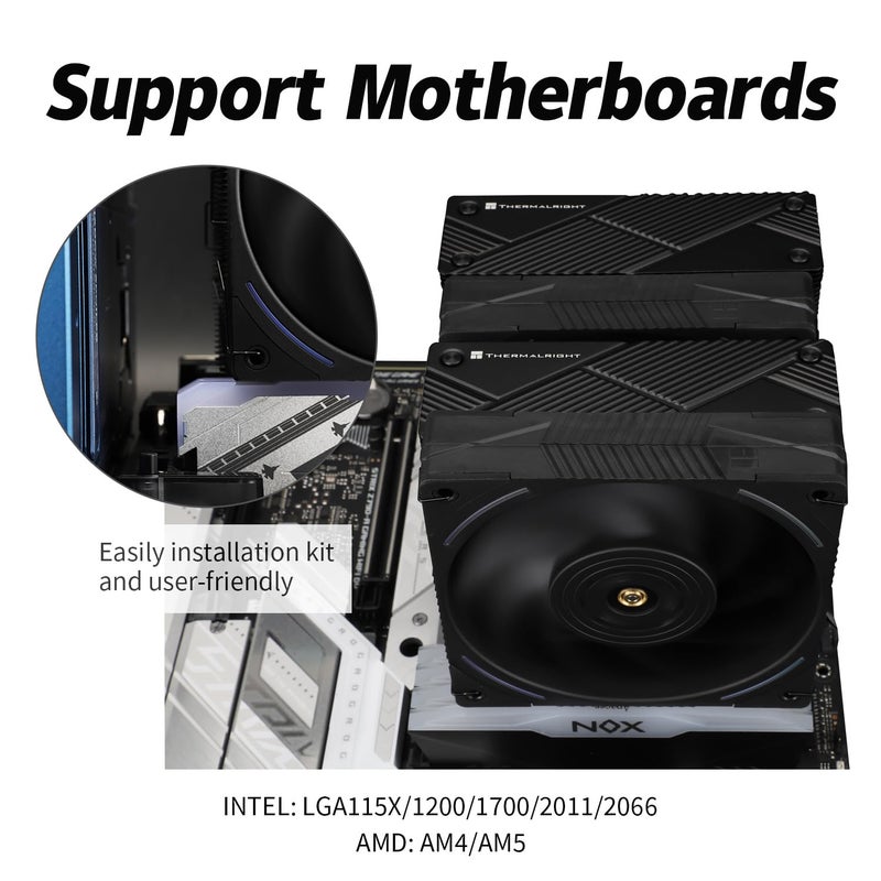 Thermalright مبرد الهواء Thermalright Phantom Spirit 120 EVO لوحدة المعالجة المركزية، 7 أنابيب حرارية، مروحة مزدوجة 120 مم TL-K12 PWM، تقنية AGHP 4.0، محمل S-FDB، لـ AMD AM4 AM5/Intel 1700/115X/1851/1200 - Image 5